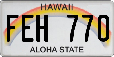HI license plate FEH770
