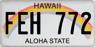 HI license plate FEH772