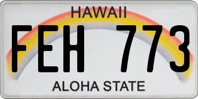 HI license plate FEH773