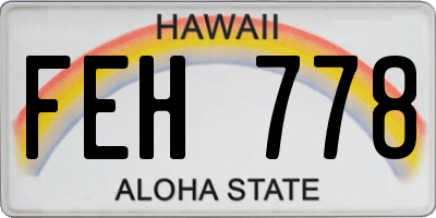 HI license plate FEH778