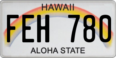 HI license plate FEH780