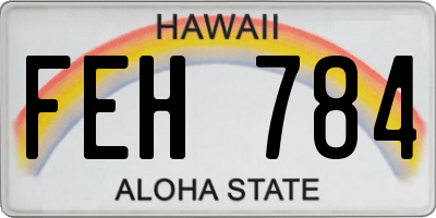 HI license plate FEH784