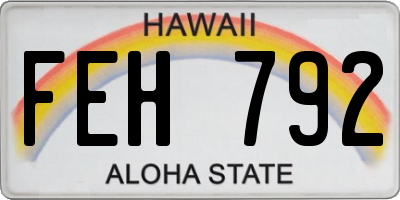 HI license plate FEH792