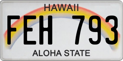 HI license plate FEH793