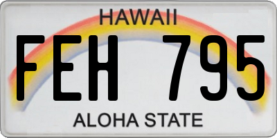 HI license plate FEH795