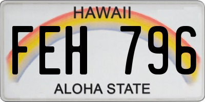 HI license plate FEH796