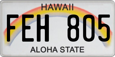 HI license plate FEH805