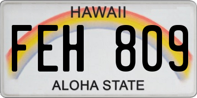 HI license plate FEH809