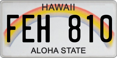 HI license plate FEH810