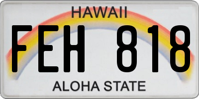 HI license plate FEH818