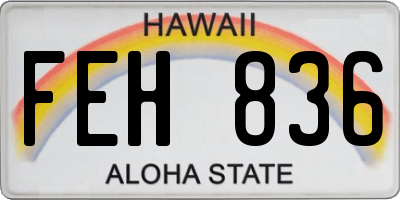 HI license plate FEH836