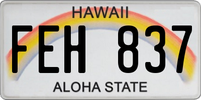 HI license plate FEH837