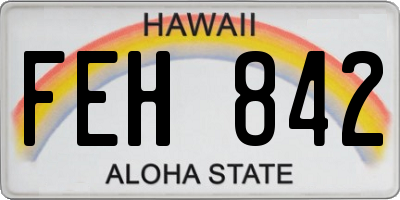 HI license plate FEH842