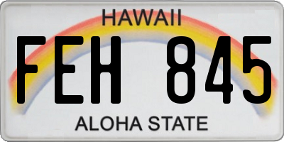 HI license plate FEH845