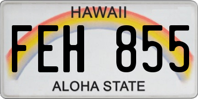 HI license plate FEH855