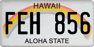 HI license plate FEH856