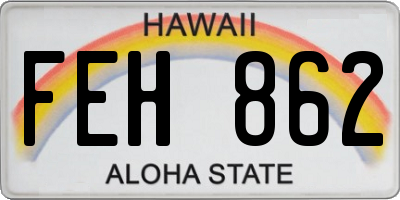 HI license plate FEH862