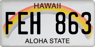 HI license plate FEH863