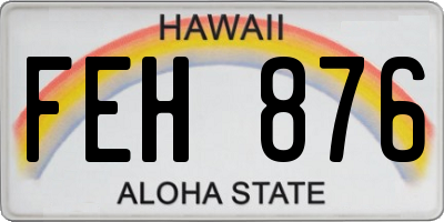 HI license plate FEH876