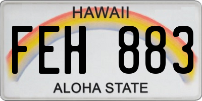 HI license plate FEH883