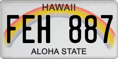 HI license plate FEH887