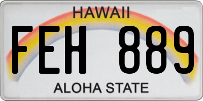 HI license plate FEH889