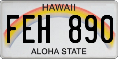 HI license plate FEH890
