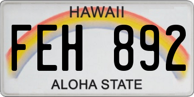 HI license plate FEH892