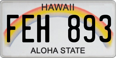 HI license plate FEH893