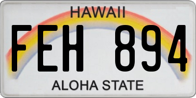 HI license plate FEH894