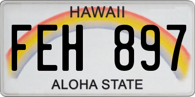 HI license plate FEH897