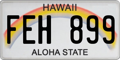 HI license plate FEH899