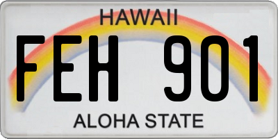 HI license plate FEH901