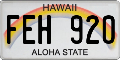 HI license plate FEH920