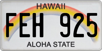 HI license plate FEH925