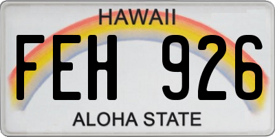 HI license plate FEH926