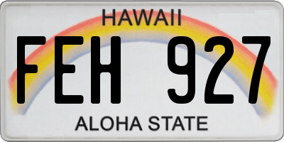 HI license plate FEH927