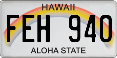 HI license plate FEH940