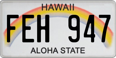 HI license plate FEH947