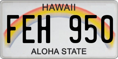 HI license plate FEH950
