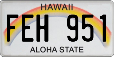 HI license plate FEH951