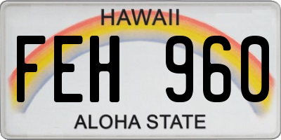HI license plate FEH960