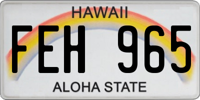 HI license plate FEH965