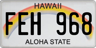 HI license plate FEH968