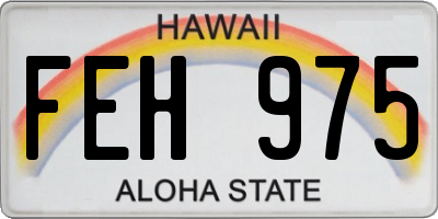 HI license plate FEH975