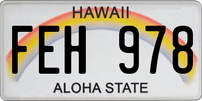 HI license plate FEH978