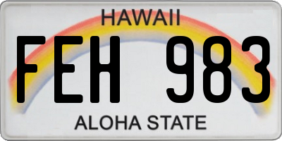 HI license plate FEH983