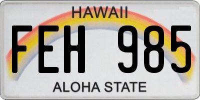 HI license plate FEH985