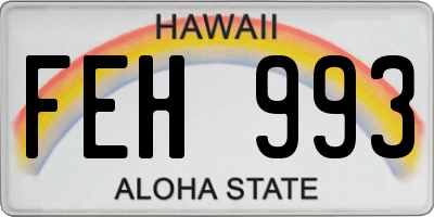 HI license plate FEH993