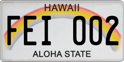 HI license plate FEI002